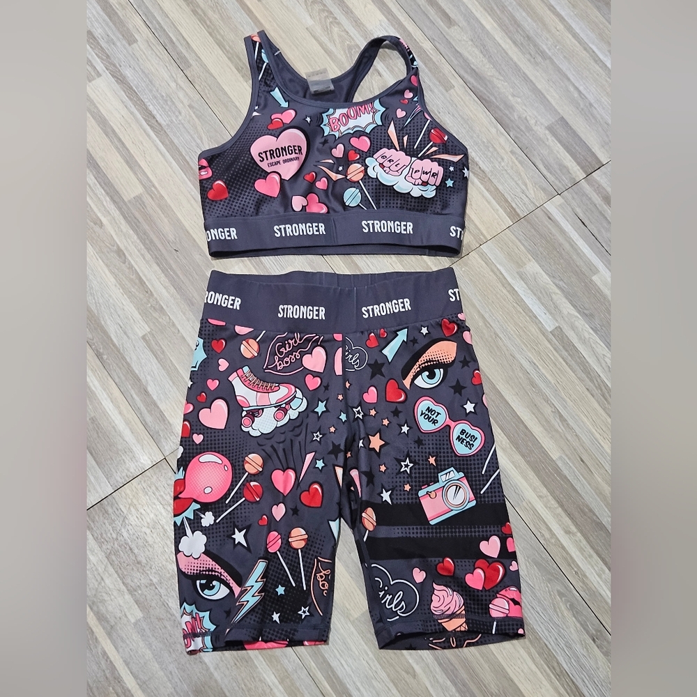 Stronger Women's Athletic Shorts - Black and Pink
